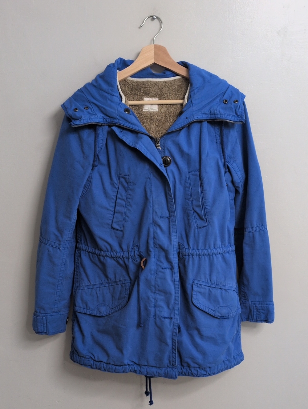 Gap Sherpa Lined  Twill Cotton Hooded Jacket